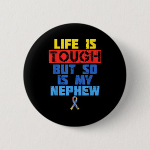 Chapa Redonda De 5 Cm Camiseta de Conciencia del Autismo La Vida Es Difí