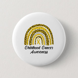 Chapa Redonda De 5 Cm Camiseta de Conciencia del Cáncer Infantil Leopard