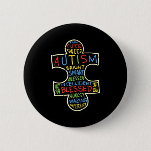 Chapa Redonda De 5 Cm Camiseta de concienciación sobre el autismo Pieza 