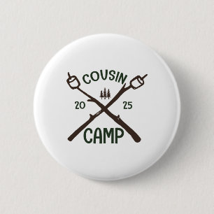 Chapa Redonda De 5 Cm Camiseta de Cousin Camp 2025 Grupo de Camping Vaca