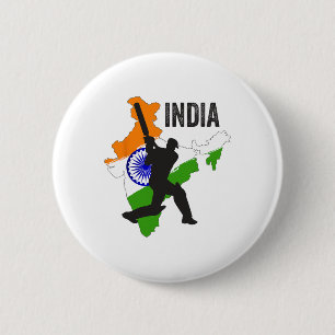 Chapa Redonda De 5 Cm Camiseta de críquet de la India Amante del equipo