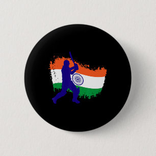 Chapa Redonda De 5 Cm Camiseta de críquet de la India Bandera de críquet
