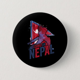 Chapa Redonda De 5 Cm Camiseta de críquet de Nepal partidario de la band