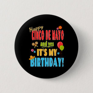 Chapa Redonda De 5 Cm Camiseta de Cumpleaños Feliz Cinco De Mayo - Cumpl