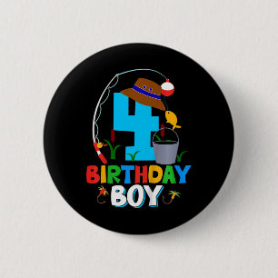 Chapa Redonda De 5 Cm Camiseta de cumpleaños para niños de 4 años niño p