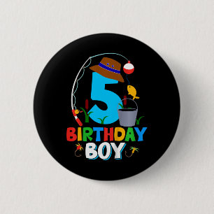 Chapa Redonda De 5 Cm Camiseta de cumpleaños para niños de 5 años niño p