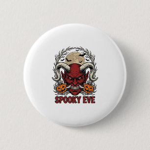 Chapa Redonda De 5 Cm Camiseta de Demonio de Halloween con grabado vinta