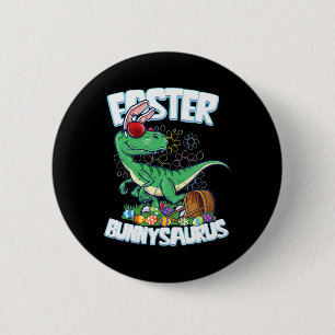 Chapa Redonda De 5 Cm Camiseta de dinosaurio de Pascua Bunny Egg Hunt Ni