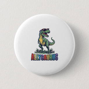 Chapa Redonda De 5 Cm Camiseta de diseño de gafas de sol de dinosaurio v