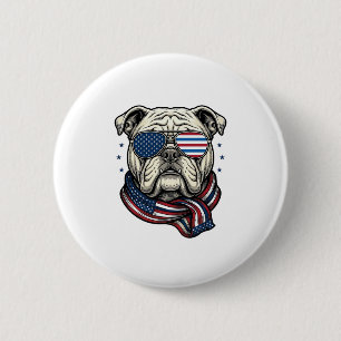 Chapa Redonda De 5 Cm Camiseta de diseño de grabado vintage de bulldog p