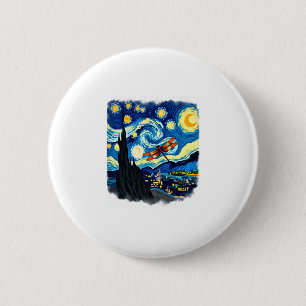 Chapa Redonda De 5 Cm Camiseta de Dragonfly artística Van Gogh Starry Ni