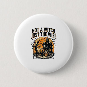 Chapa Redonda De 5 Cm Camiseta de esposa de Halloween diseño vintage de 