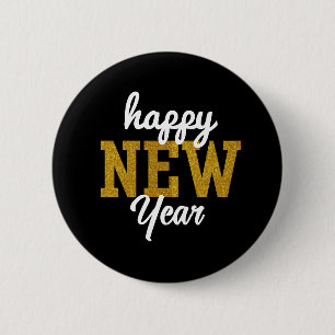 Chapa Redonda De 5 Cm Camiseta de Feliz Año Nuevo