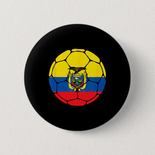 Chapa Redonda De 5 Cm Camiseta De Fútbol De Ecuador Ll Bandera Ecuadoria