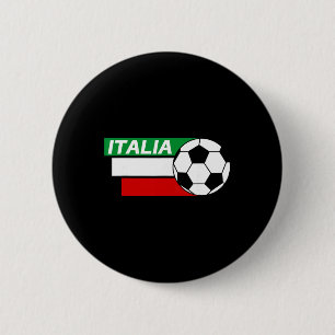 Chapa Redonda De 5 Cm Camiseta de fútbol de Italia. Colores de la bander