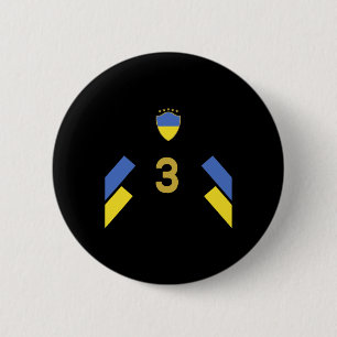 Chapa Redonda De 5 Cm Camiseta de fútbol de Ucrania - Número de pie de l