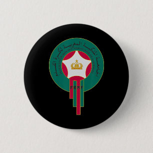 Chapa Redonda De 5 Cm Camiseta de fútbol marroquí Marruecos bandera de F