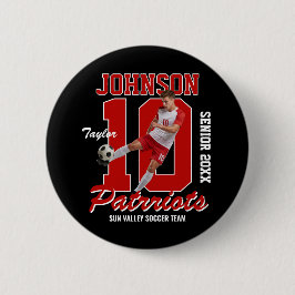 Chapa Redonda De 5 Cm Camiseta de fútbol personalizada con número de fot