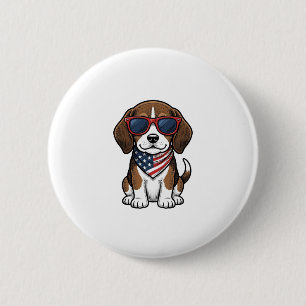 Chapa Redonda De 5 Cm Camiseta de gafas de sol de cachorro de Beagle pat