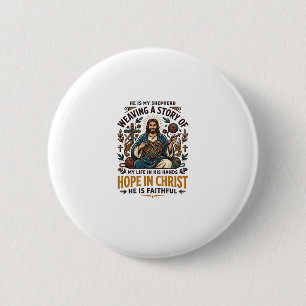 Chapa Redonda De 5 Cm Camiseta de ganchillo de Jesús Fe inspiradora