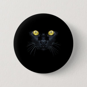 Chapa Redonda De 5 Cm Camiseta de Gato Negro Halloween Gato Espeluznante