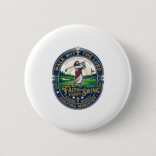 Chapa Redonda De 5 Cm Camiseta de golf de Jesús Diseño basado en la fe_1