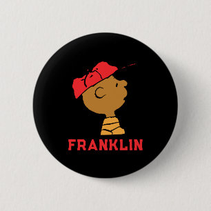 Chapa Redonda De 5 Cm Camiseta de gorra de béisbol de Franklin Peanuts