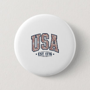 Chapa Redonda De 5 Cm Camiseta de grabado patriótico Vintage USA Est 177
