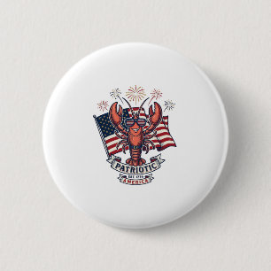 Chapa Redonda De 5 Cm Camiseta de grabado vintage de bandera de langosta