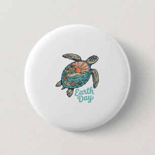 Chapa Redonda De 5 Cm Camiseta de grabado vintage de tortuga marina del