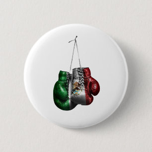 Chapa Redonda De 5 Cm Camiseta de guantes de boxeo - Bandera de México d