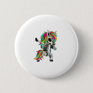 Chapa Redonda De 5 Cm Camiseta de Halloween de Dabbing Unicorn Skeleton