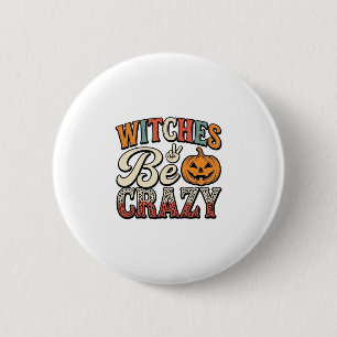 Chapa Redonda De 5 Cm Camiseta de Halloween Vintage Diseño de Brujas Est