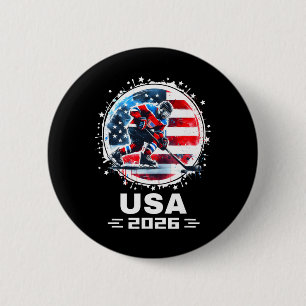 Chapa Redonda De 5 Cm Camiseta de Hockey Usa 2026 Para Hombres Mujeres N