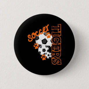 Chapa Redonda De 5 Cm Camiseta de huellas de patas de mascota de fútbol