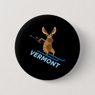 Chapa Redonda De 5 Cm Camiseta de invierno de alce de esquí de Vermont V