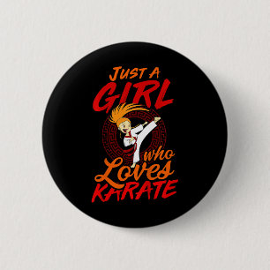 Chapa Redonda De 5 Cm Camiseta de karate para niñas