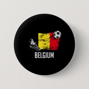 Chapa Redonda De 5 Cm Camiseta de la bandera de Bélgica Equipo de fútbol