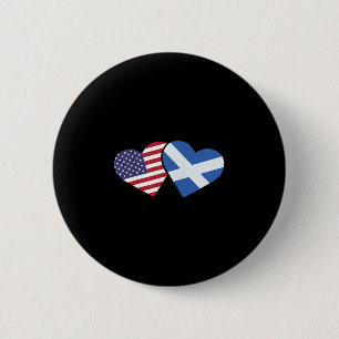 Chapa Redonda De 5 Cm Camiseta De La Bandera De Escocia Usa Corazón Esco