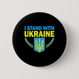 Chapa Redonda De 5 Cm Camiseta de la bandera de Ucrania Yo apoyo a Ucran