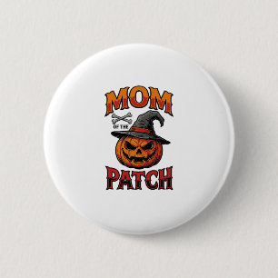 Chapa Redonda De 5 Cm Camiseta de Mamá de Halloween Calabaza Huesos Arte
