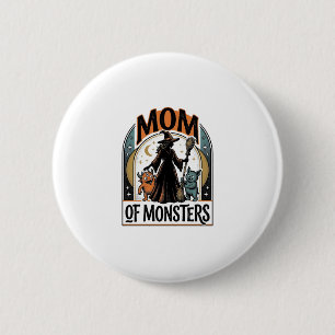 Chapa Redonda De 5 Cm Camiseta de mamá de Halloween Diseño de familia de