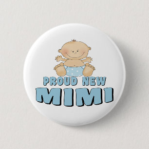 Chapa Redonda De 5 Cm Camiseta de Mimi orgullosamente nueva