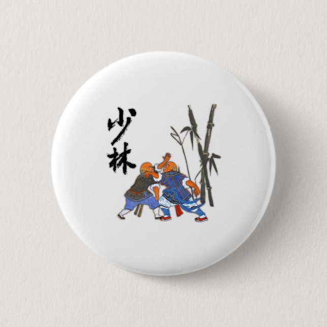 Chapa Redonda De 5 Cm Camiseta de monjes Shaolin  (Anverso)