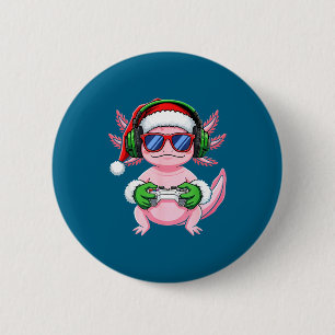 Chapa Redonda De 5 Cm Camiseta de Navidad de Ajolote Gamer divertido jue