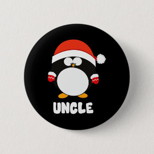 Chapa Redonda De 5 Cm Camiseta de Navidad de Pingüino Tío Santa Familia