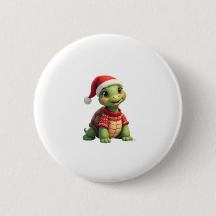 Chapa Redonda De 5 Cm Camiseta de Navidad de Tortuga con Jersey Feo y So