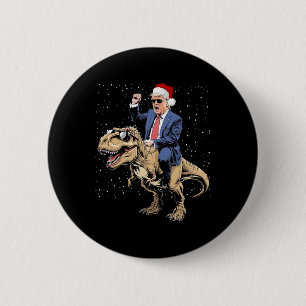 Chapa Redonda De 5 Cm Camiseta de Navidad Trump Xmas T Rex Divertido Din