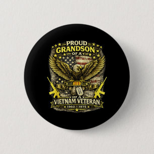 Chapa Redonda De 5 Cm Camiseta de Nieto Orgulloso de un Veterano de Viet