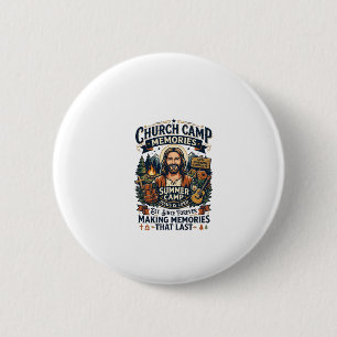 Chapa Redonda De 5 Cm Camiseta de nostalgia VBS de la Iglesia de Jesús b